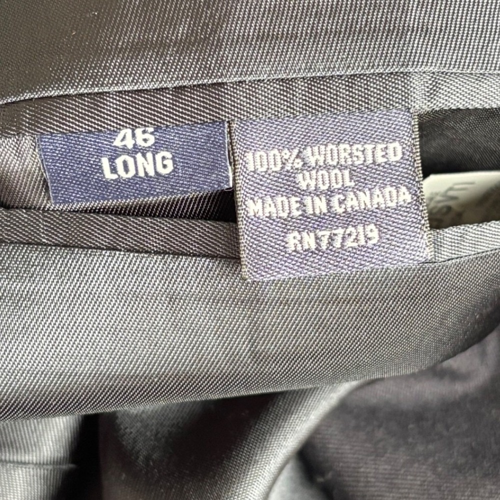 VTG Botany 500 Mens Navy Blue Wool Blazer Sport Coat Gold Buttons 46 Long - Picture 5 of 14